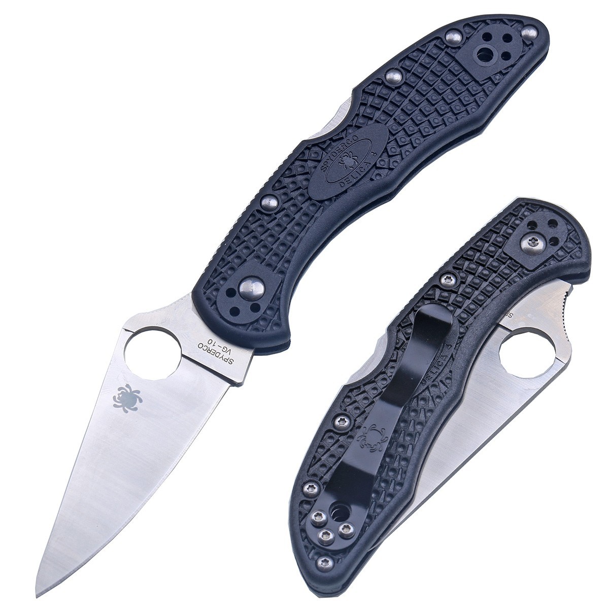 C10 Lock Back Black Nylon Fiber Handle Stainless Steel Blade Pocket Knife Folder