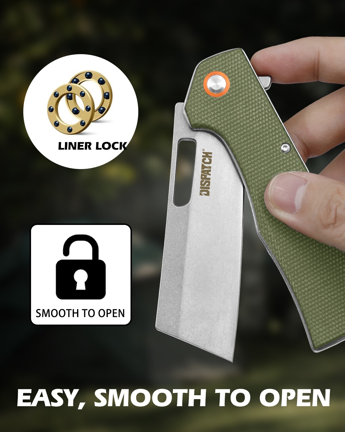 Pocket Knife with Clip,EDC Tactical Folding Knife ,Micarta Handle