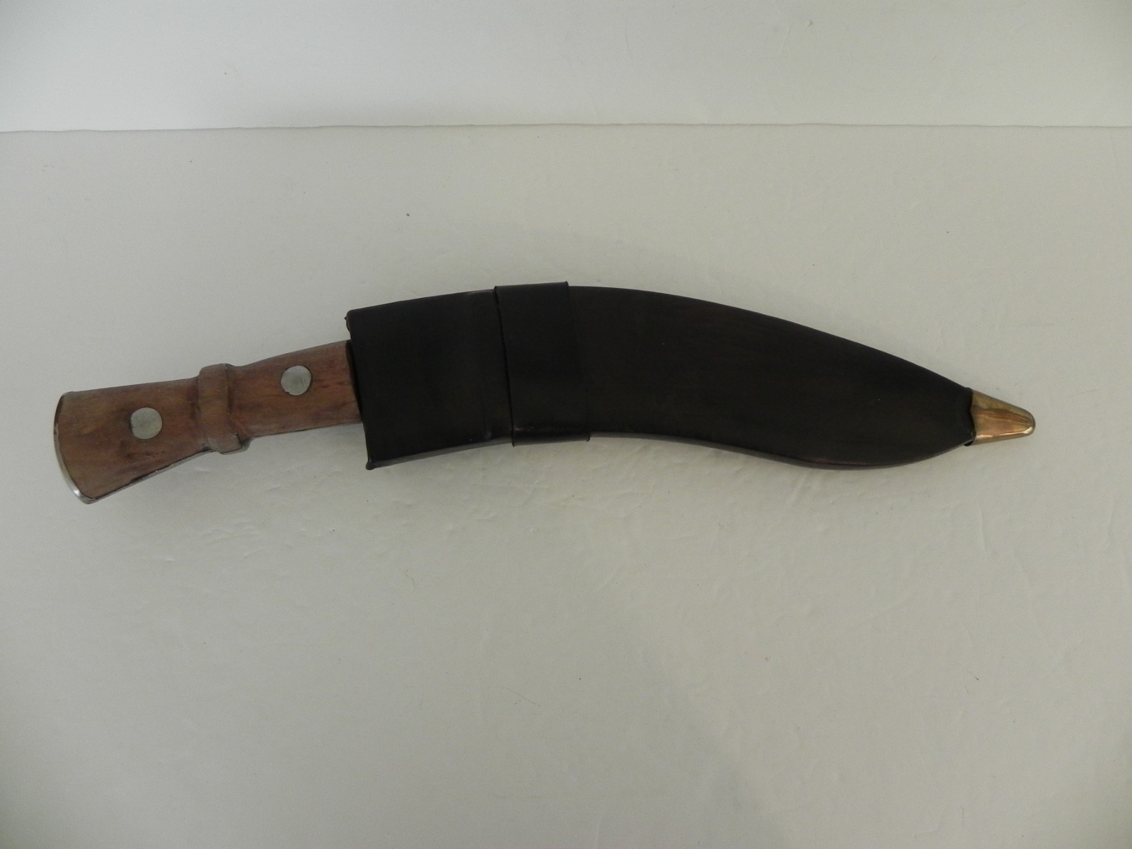 Reproduction Gurkha Khukri Knife w/ Recurved Blade and Wooden Handle in Sheath