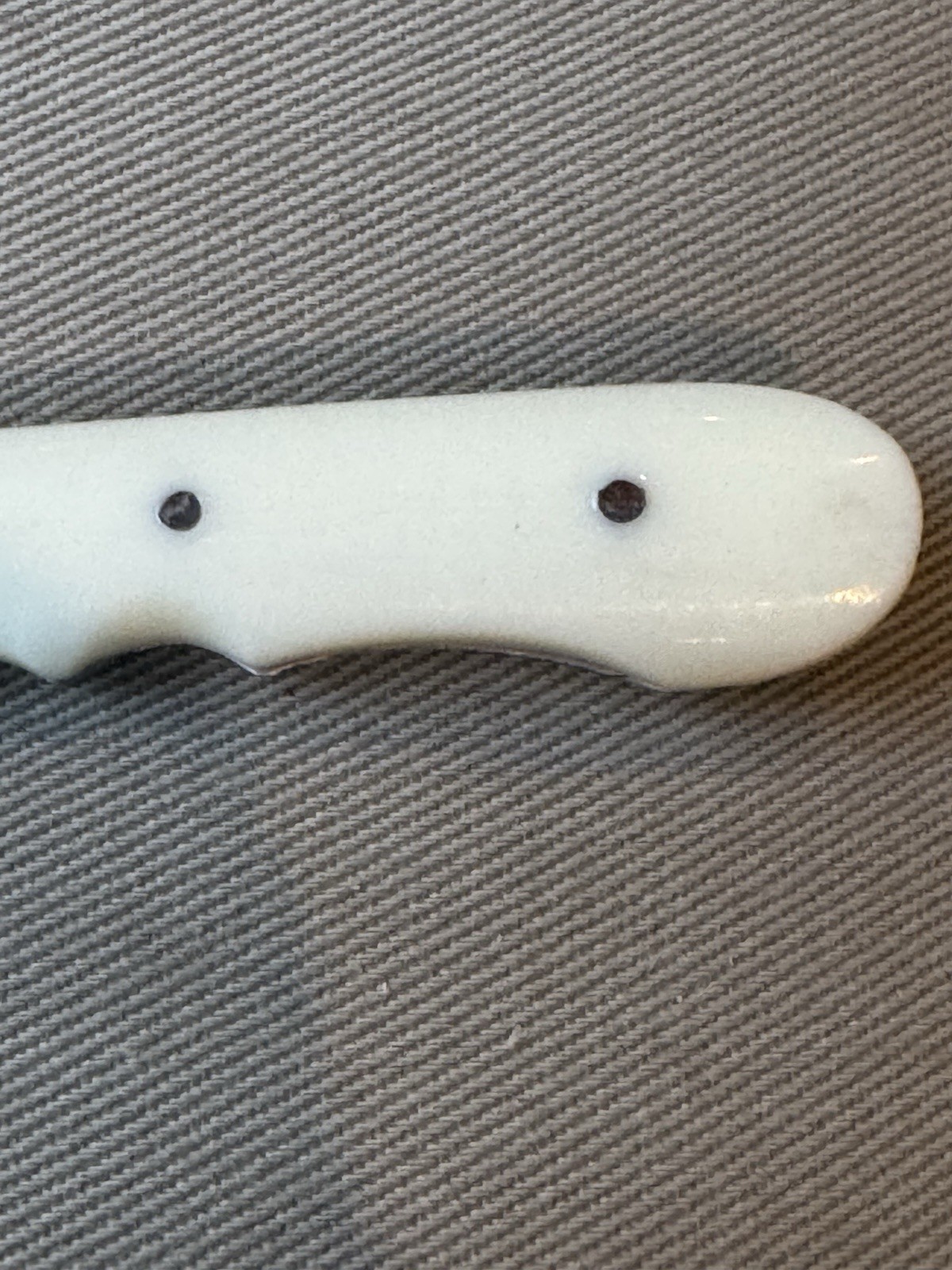 Τraditional Cretan Greek Knife with White Plexiglass Plastic Handle and Sheath