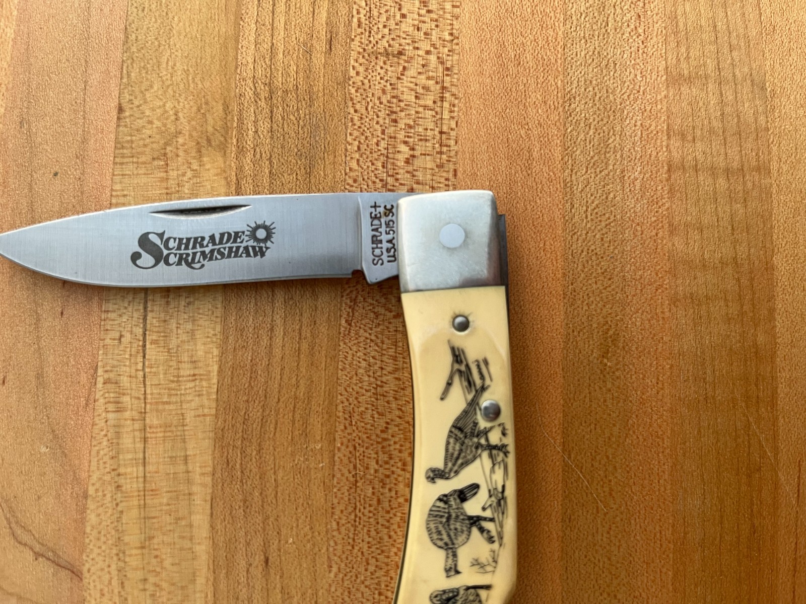 Vintage Schrade USA Scrimshaw Turkey Imperial Ireland Camper Hobo Knives Lot