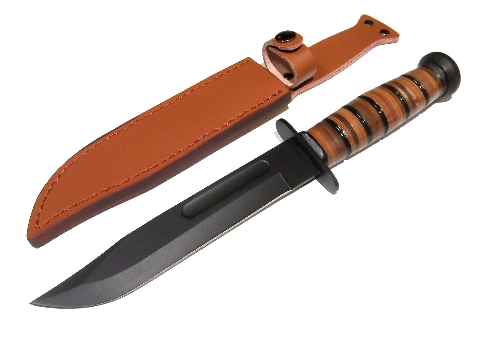 USMC style Military Combat Fighter leather fixed blade knife 12″ overall 211134