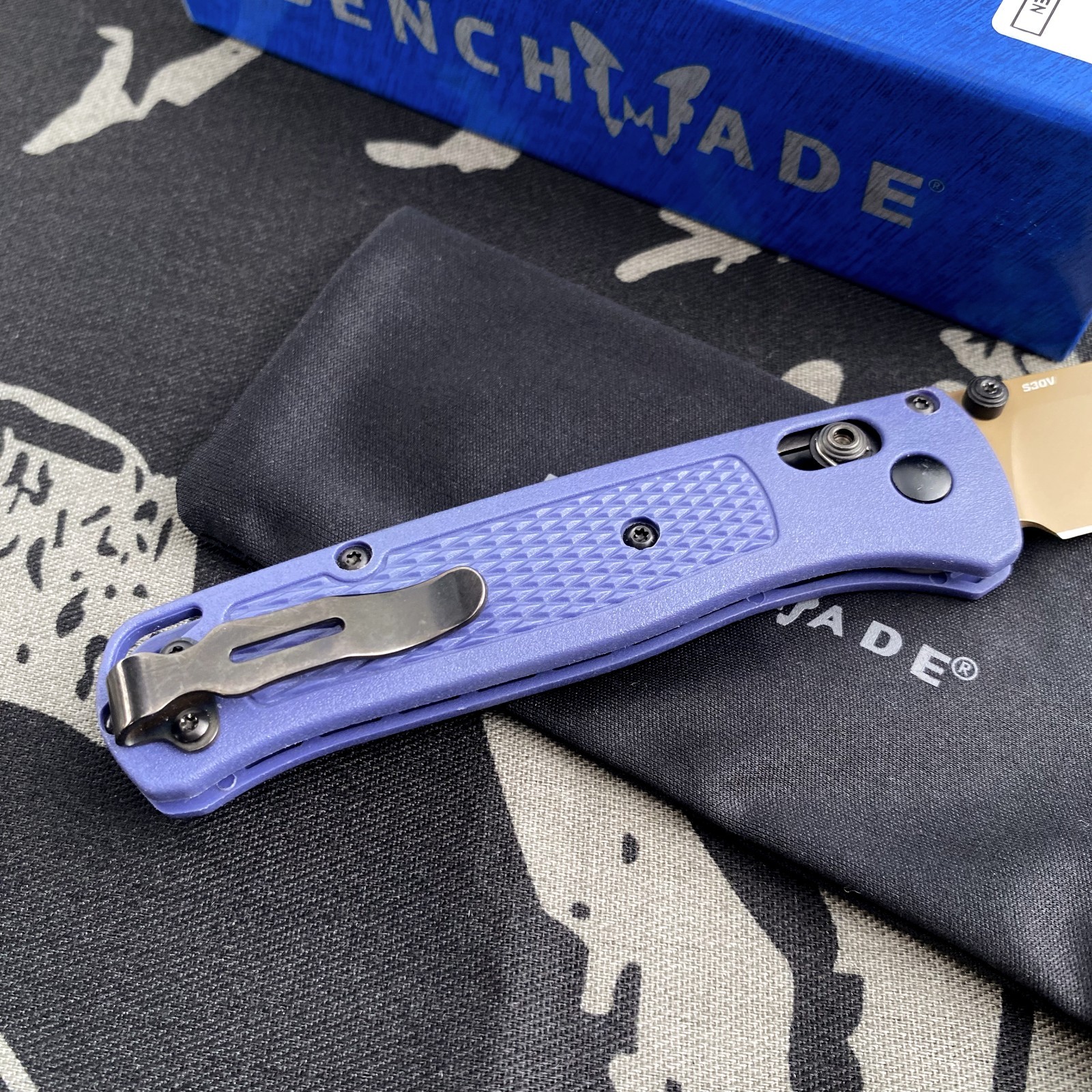 Benchmade 535FE-05 Bugout Blue Grivory Handle S30V BLADE Folding Knife