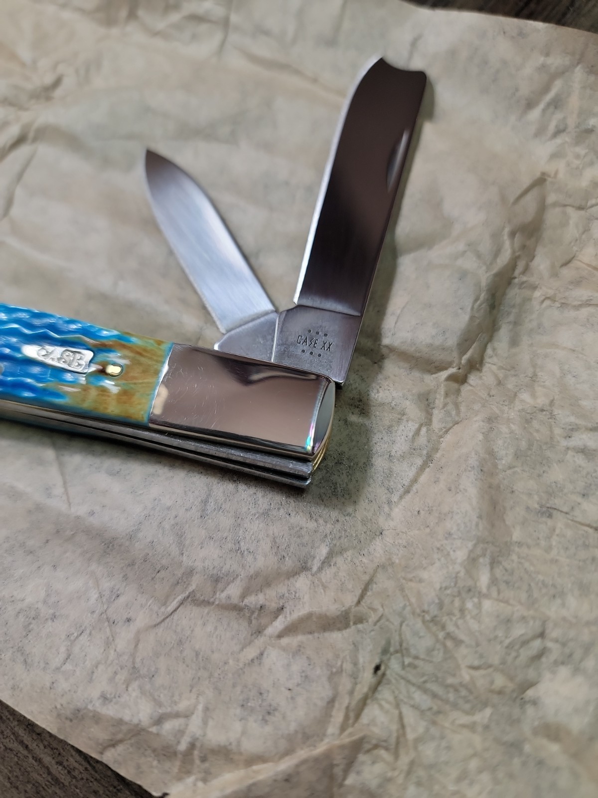 2024 Case XX Sea dragon Bone Razor 62005RAZ Corn Cob Burnt Caribbean Blue 25210