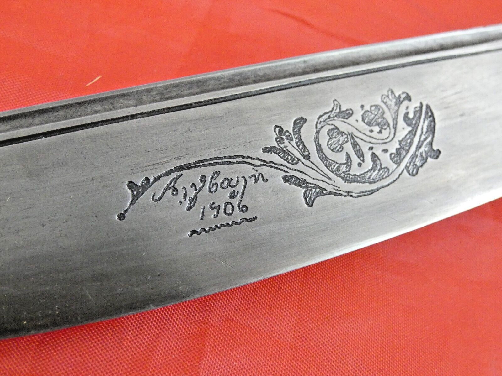 ANTIQUE GREEK DAGGER KNIFE NIELLO SILVER YATAGHAN 1906 / Turkish Ottoman Sword