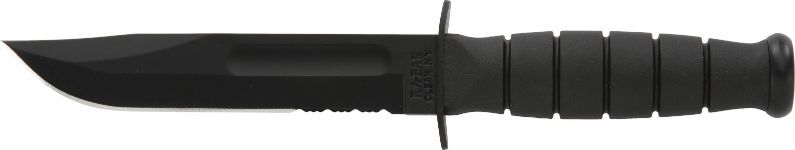 KABAR 1259 Short Black Combo Edge Tactical, Survival Knife Plastic Sheath