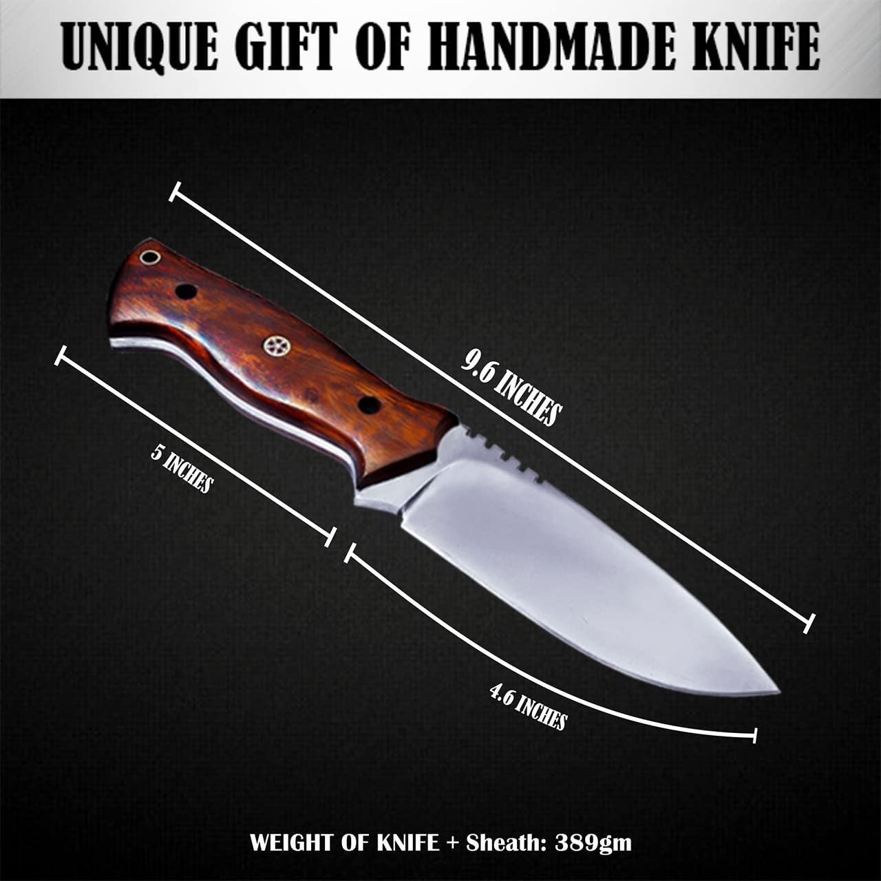 Horizontal Carry Knife, Bushcraft Knife, Scout Carry Knives with Sheath, Hunting