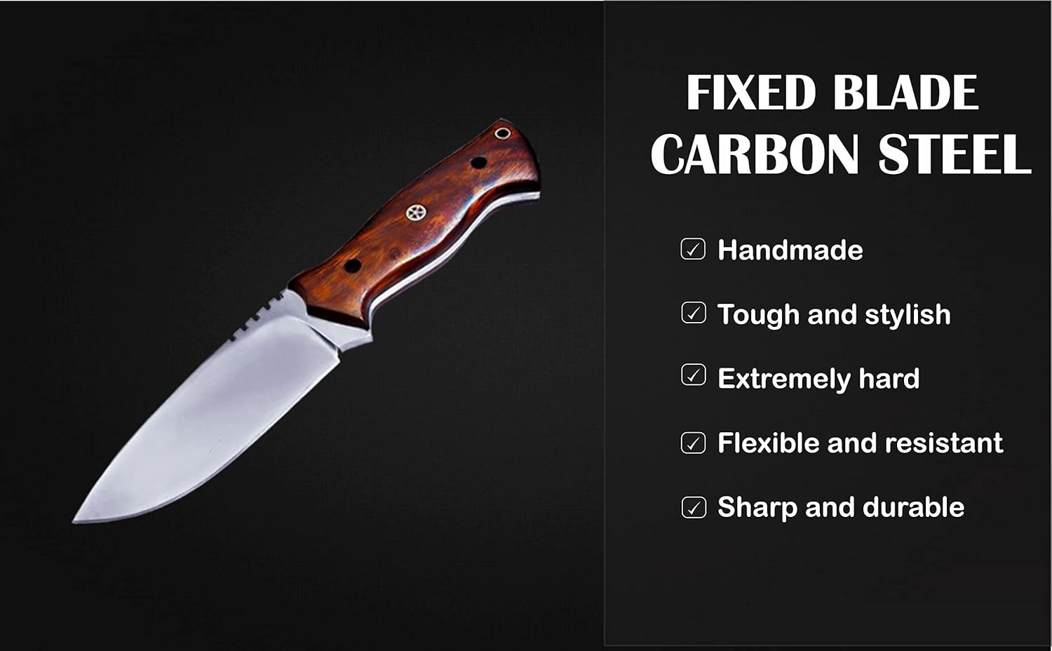 Horizontal Carry Knife, Bushcraft Knife, Scout Carry Knives with Sheath, Hunting
