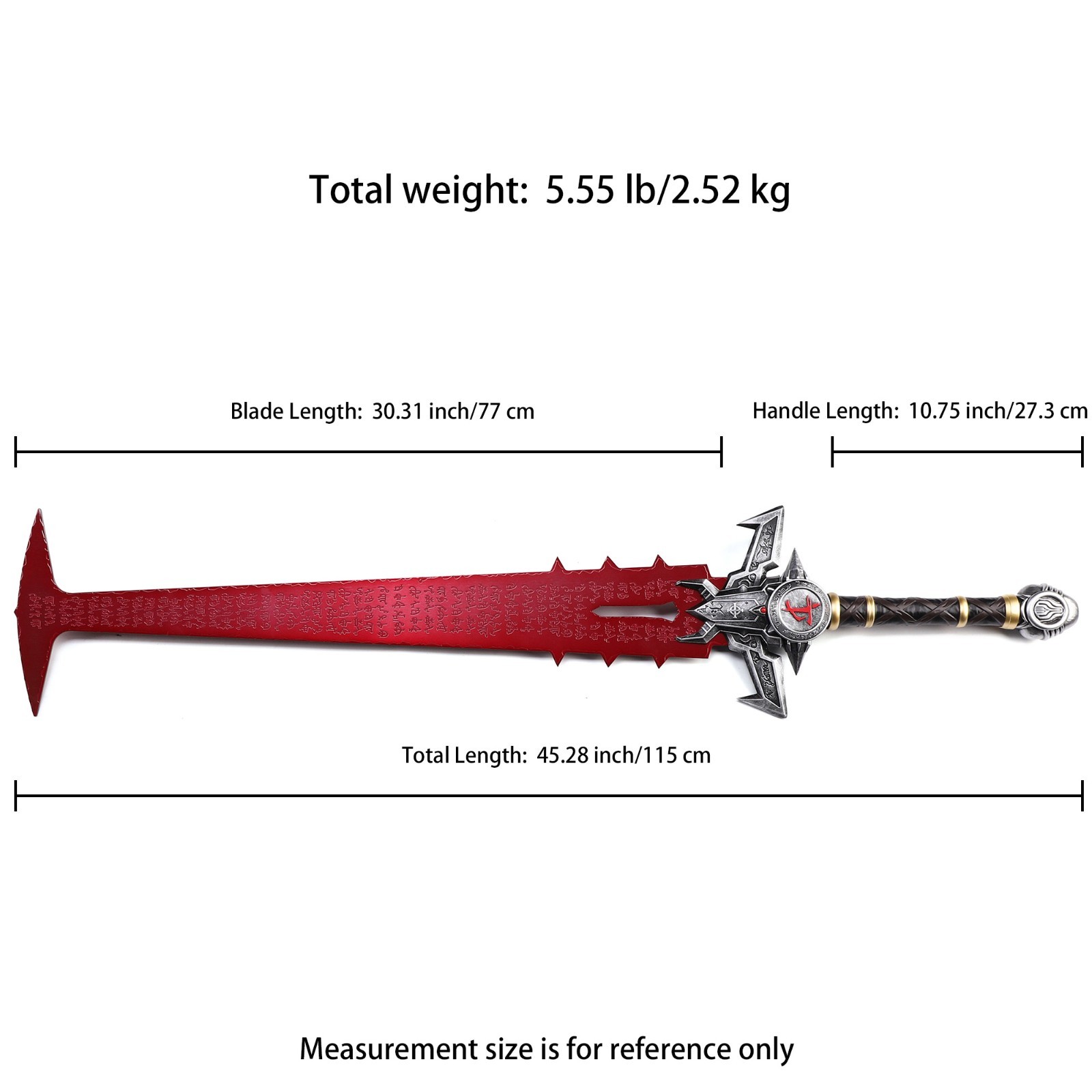 45 inchs The Crucible Blade Sword Metal Replica with Display Stand