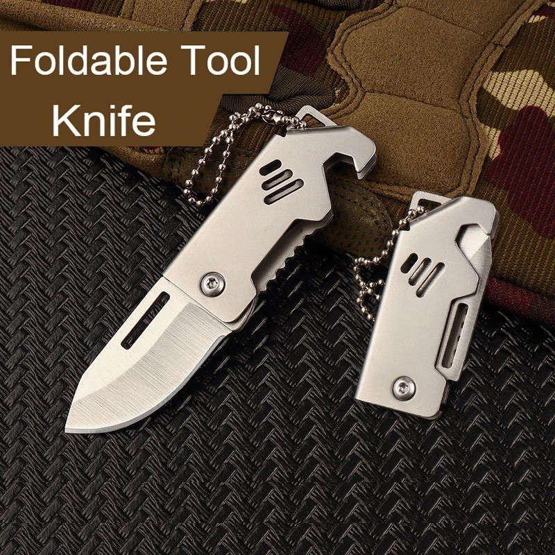 Mini EDC Foldable Pocket Knife Keychain Survival Tool Bottle Opener || US SELLER
