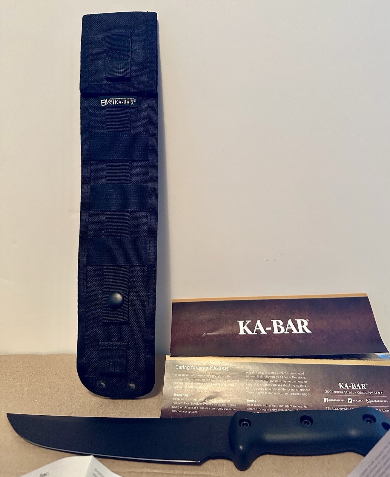 KA-BAR BK5 Magnum Camp Knife; Blade 8”; 1095 Cross-Van Steel Good Condition