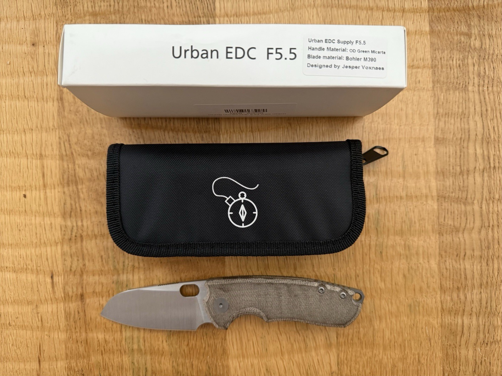 Urban EDC F5.5 – Green Micarta – M390 Satin Blade – Limited Edition