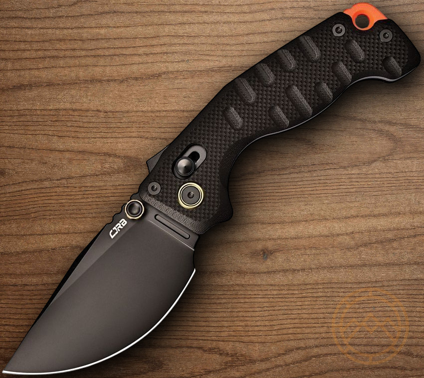 CJRB Doubletap Folding Knife 3⅞» D2 Tool Steel Drop Point Blade Black G10 Handle