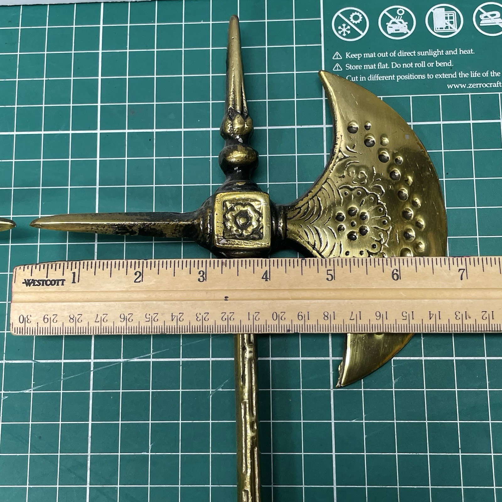 Vintage Metal Decorative Axes Pair Wall Mount Made In Japan Medieval Decor