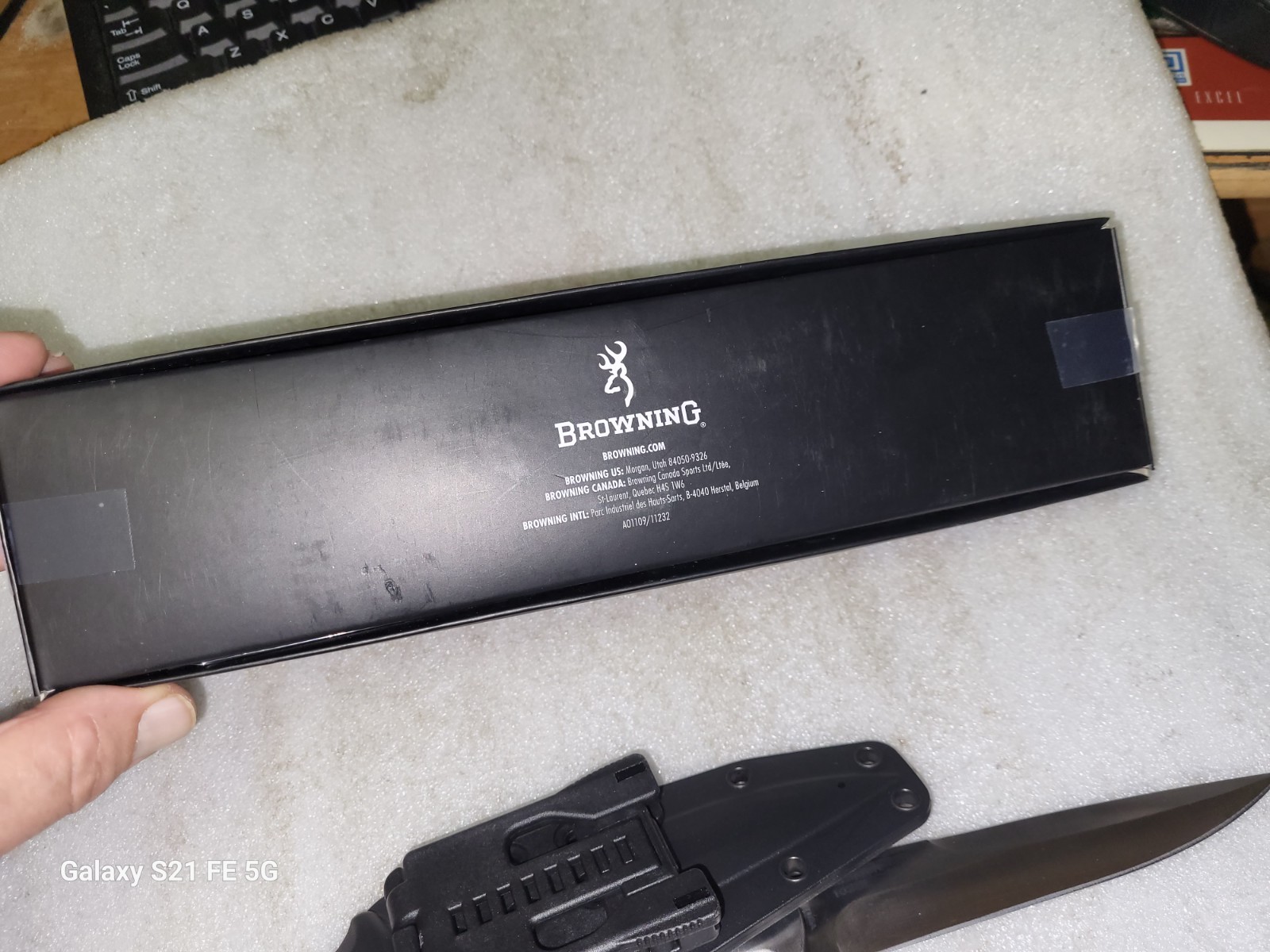 Unused Black Label Browning Arbitrator 103BL Fixed Blade Knife & Sheath