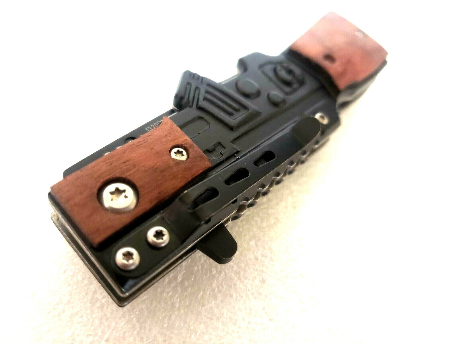 Machine Gun Serrated Pocket Knife Thumb Stud Legal EDC Navy Marines US Seller👀