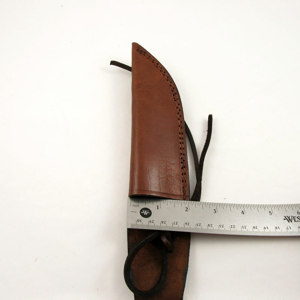 Knife Sheath Leather Belt Fixed-Blade Brown 10″ – Fits Blade up to 5.5″ x 1.25″