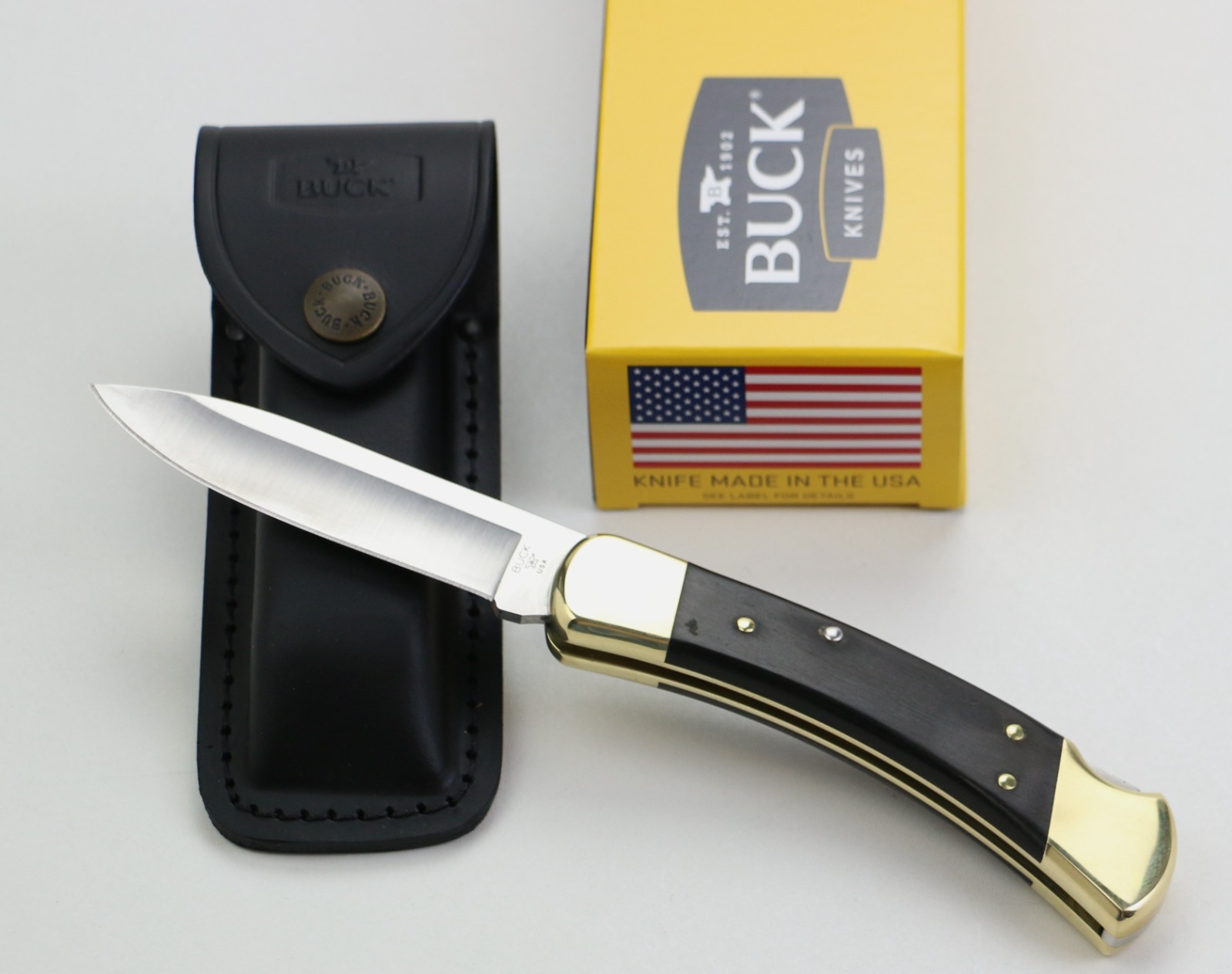 Buck 110 Drop Point Folding Hunter Knife 0110BRS6-B 420HC Ebony Made in USA New