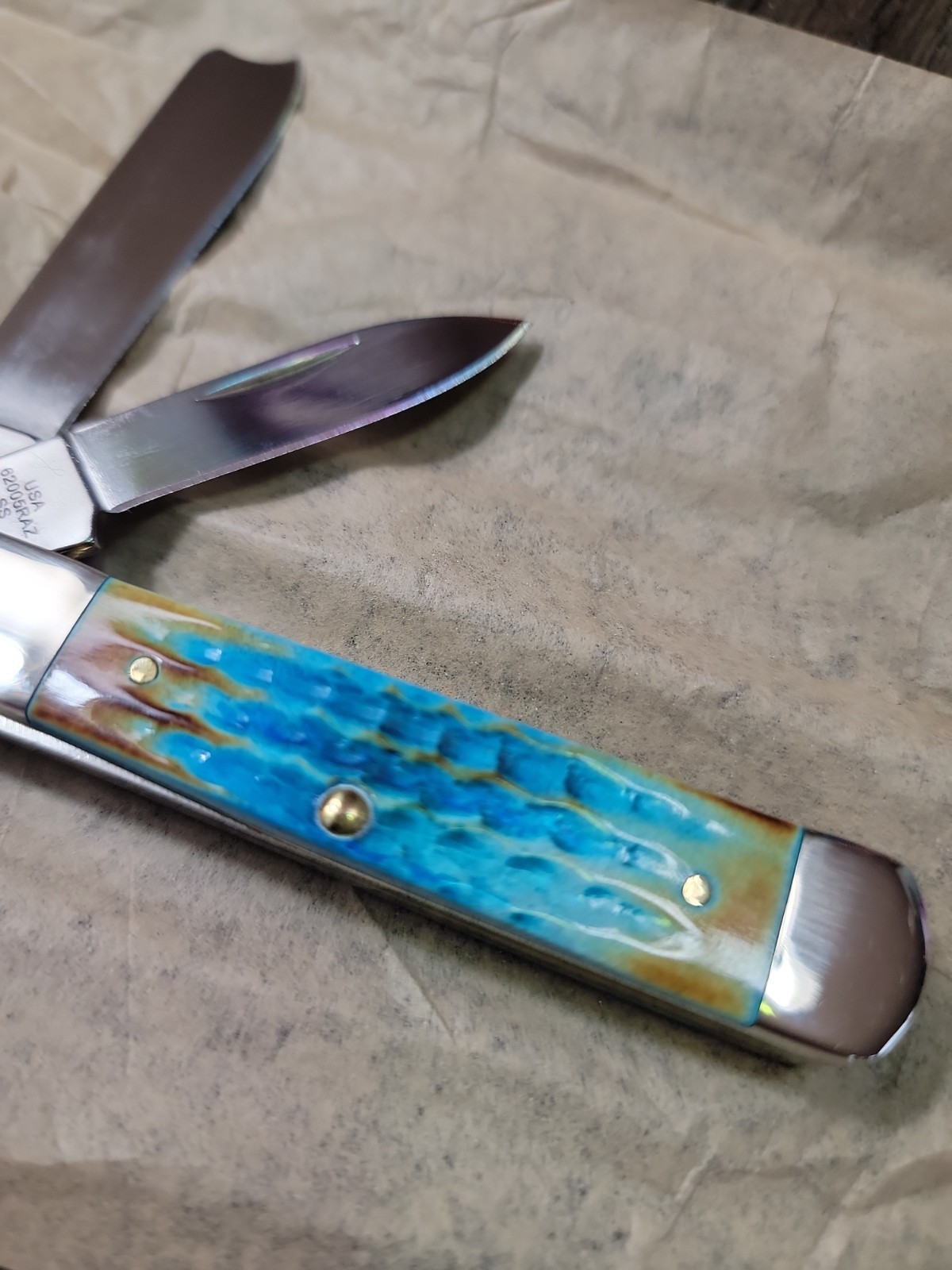 2024 Case XX Sea dragon Bone Razor 62005RAZ Corn Cob Burnt Caribbean Blue 25210