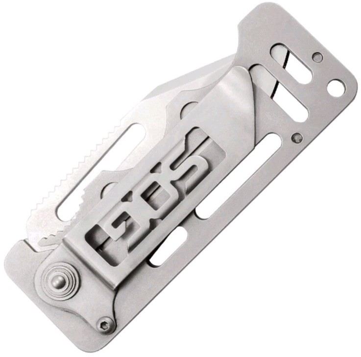 SOG Cash Card Folding Knife, Money Clip, Plain Edge, Stainless
