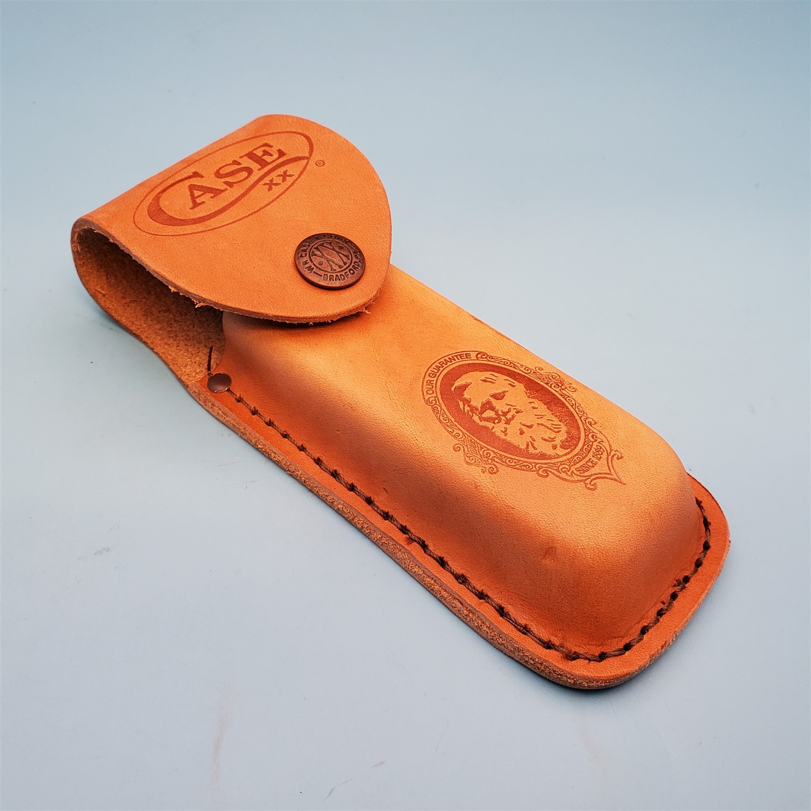 Case XX Pocket Knife Sheath Brown Leather Folding Blade Hunter Case 6″ FS