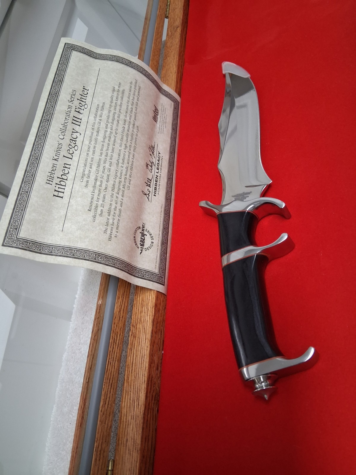 GIL HIBBEN’s LEGACY III FIGHTER Knife with Sheath & Box! NEW Condition!! 12 1/2″