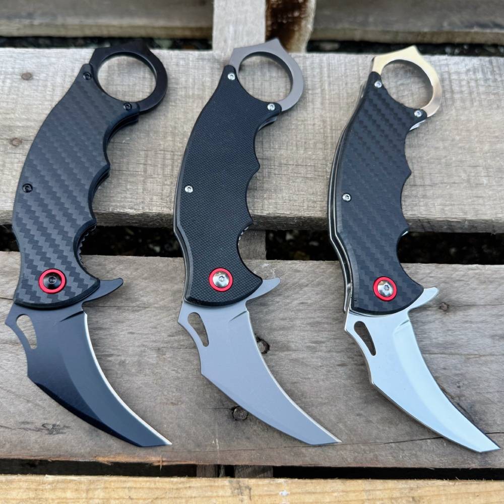5.5″ Tactical Karambit Talon Claw Curved Blade Ball Bearing Folding Pocket Knife