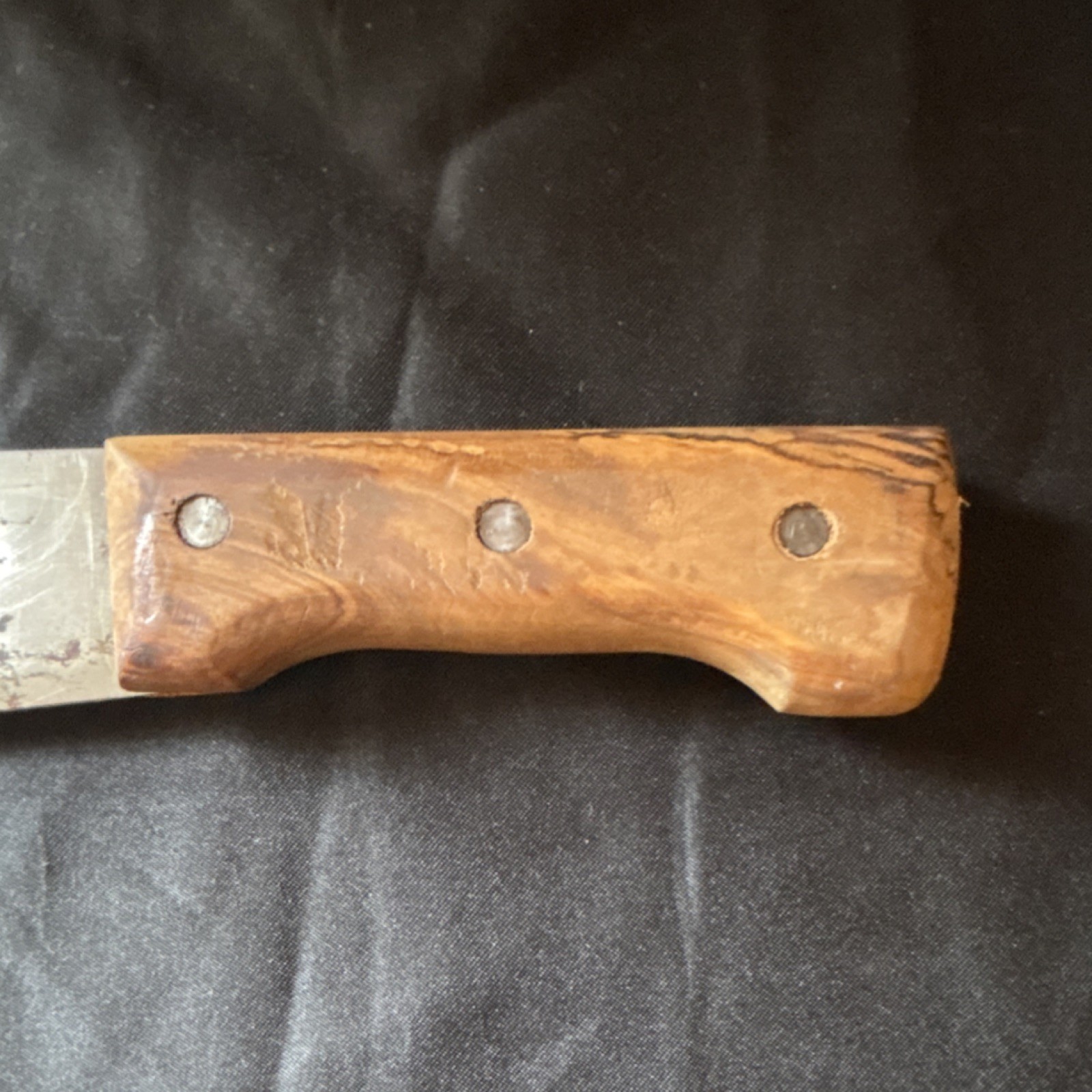 Samla Vintage Bowie Knife Wood Handle Steel Blade Over 5in Straight Back