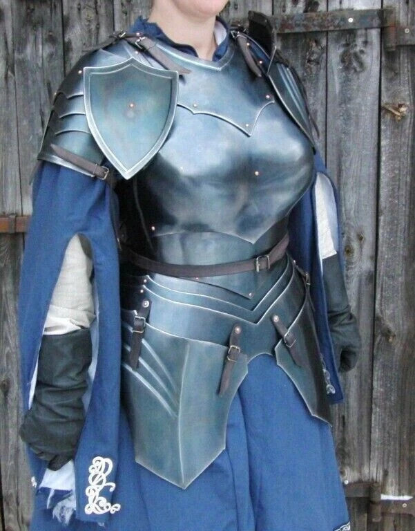 Armor Steel Medieval Half Body Dark Lady Plate Armor Suit Cuirass