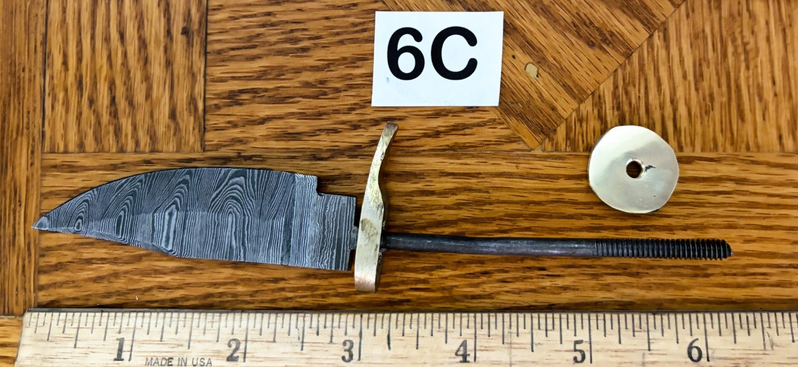 6″ – DAMASCUS STEEL KNIFE-MATERIAL-HARD WOOD HANDLE KIT #6C, 7C, 8C
