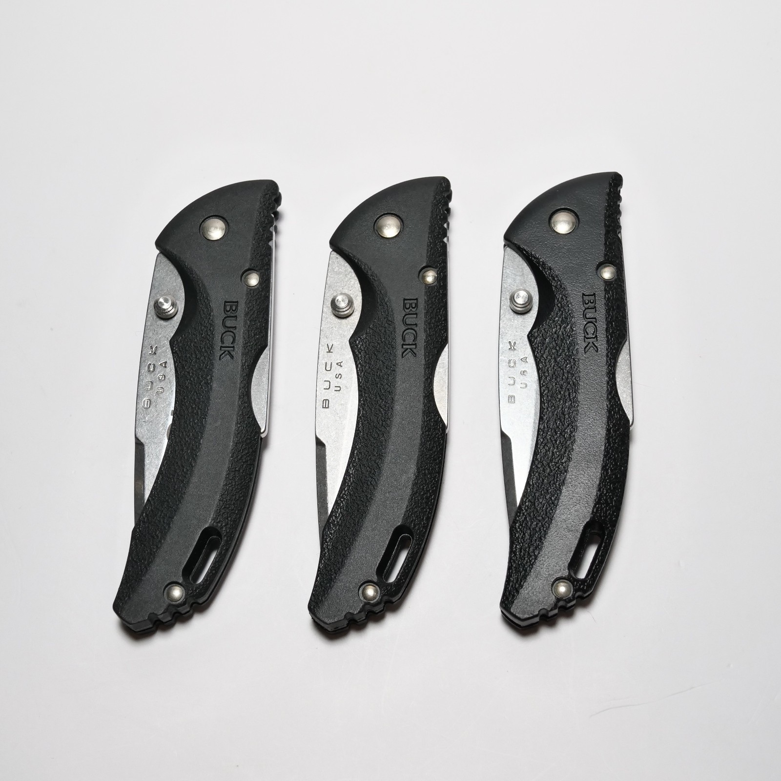 Buck USA 285 Bantam Folding Knife Lot Branded Blades Excellent Shape