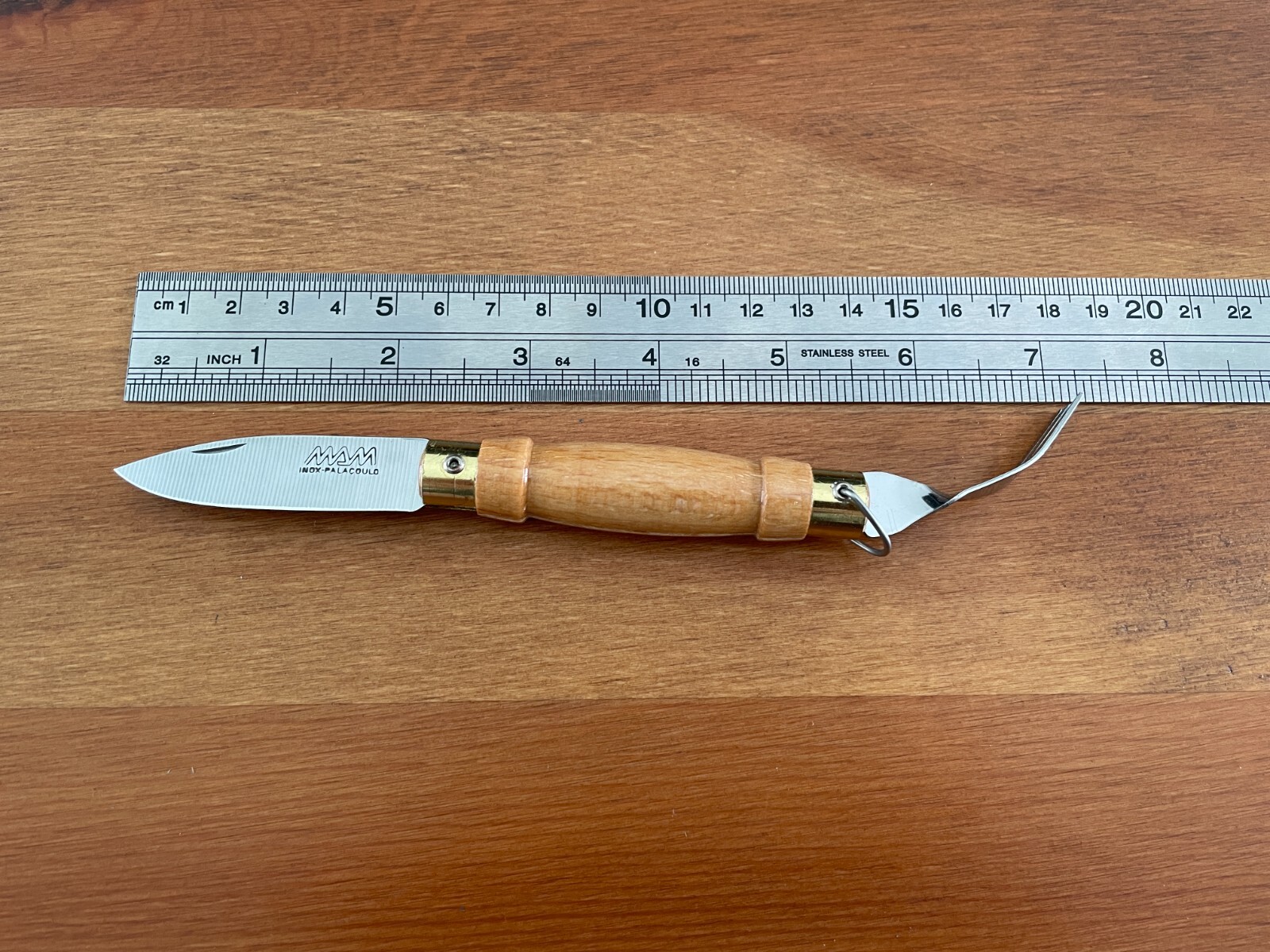 2.16″ Portuguese Navaja MAM with Fork Inox-Palacoulo Wood Handle – USA Seller