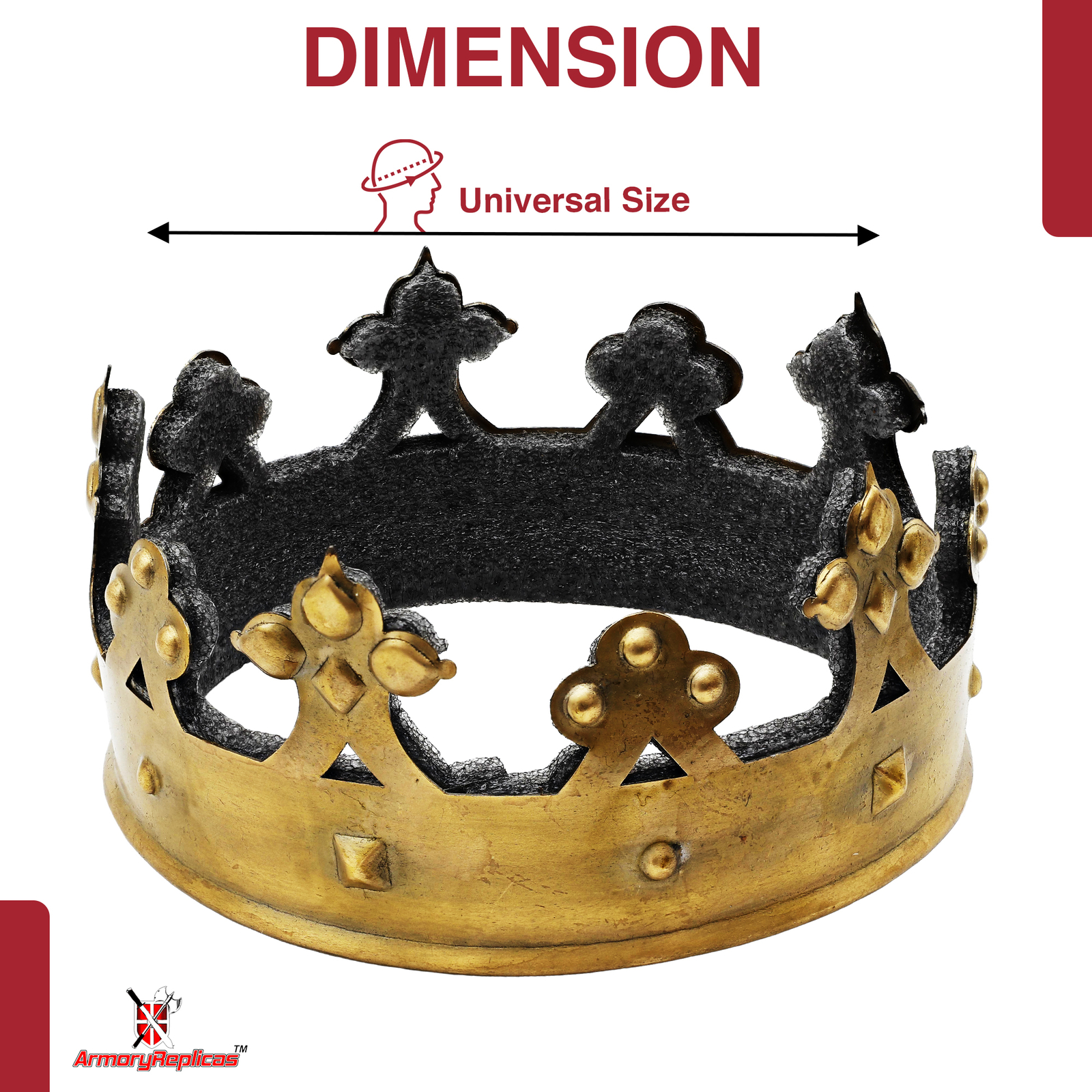 King Crown Brass Plantagenet Crown Brass Gift Item Handmade Medieval Halloween