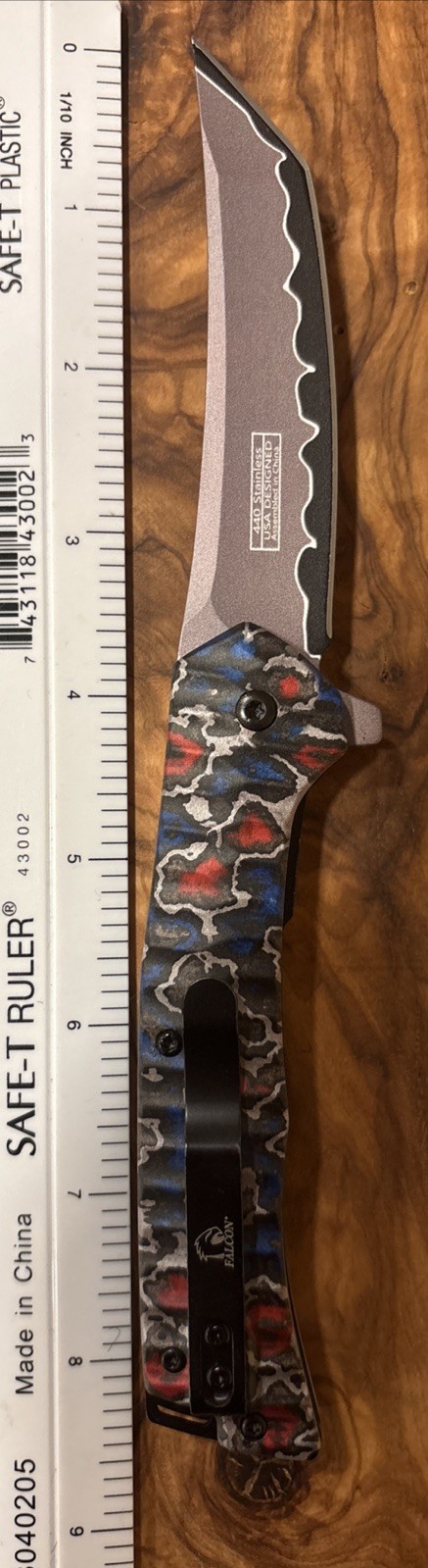 Flacon Knives KS2420-1 440 Stainless Steel 3.5” Blade Folding Knife Brand New