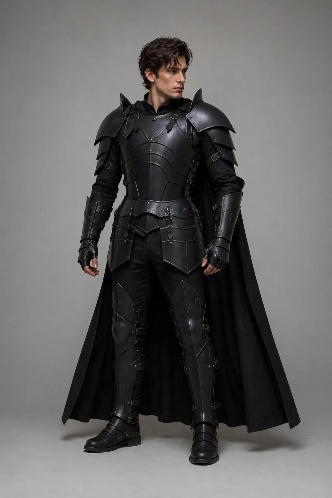 Black Knight Armor Set with Helmet Medieval Full Body Armor Costume LARP Cosplay