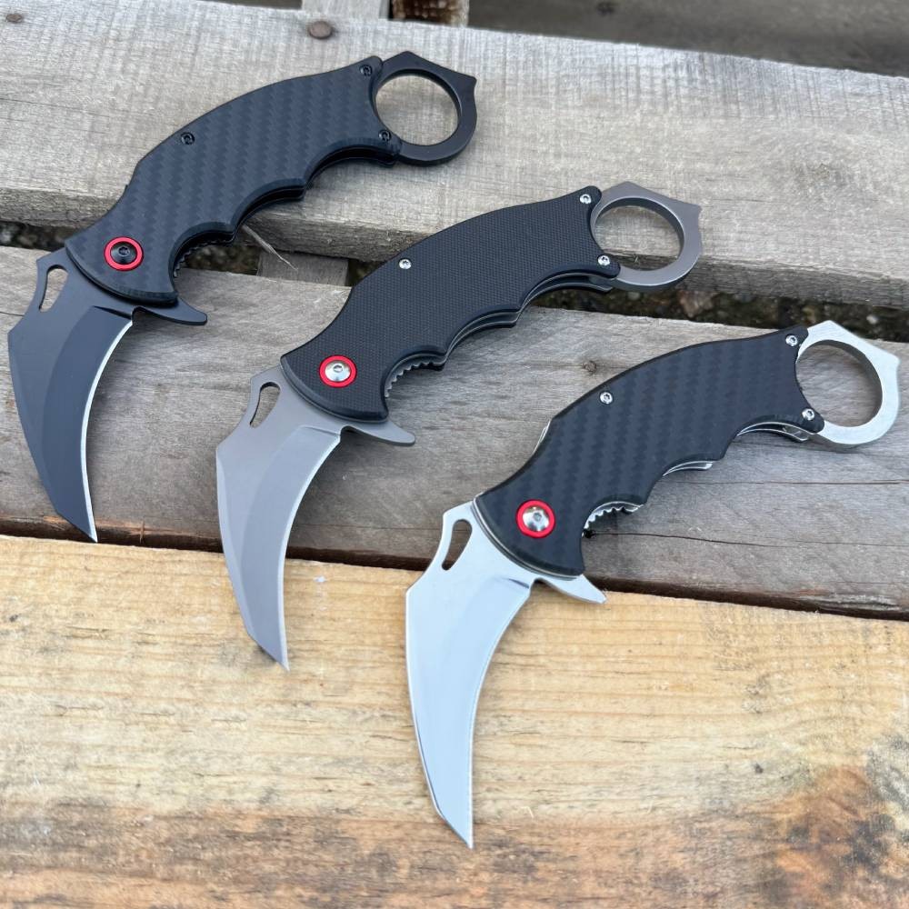 5.5″ Tactical Karambit Talon Claw Curved Blade Ball Bearing Folding Pocket Knife
