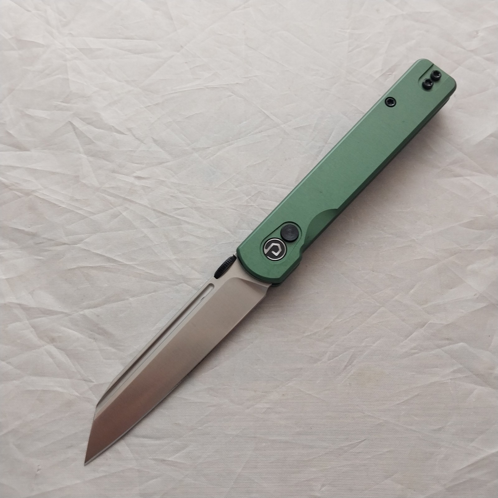 Defcon Operator Green Aluminum Folding Sandvik 14C28N Pocket Knife 013OD
