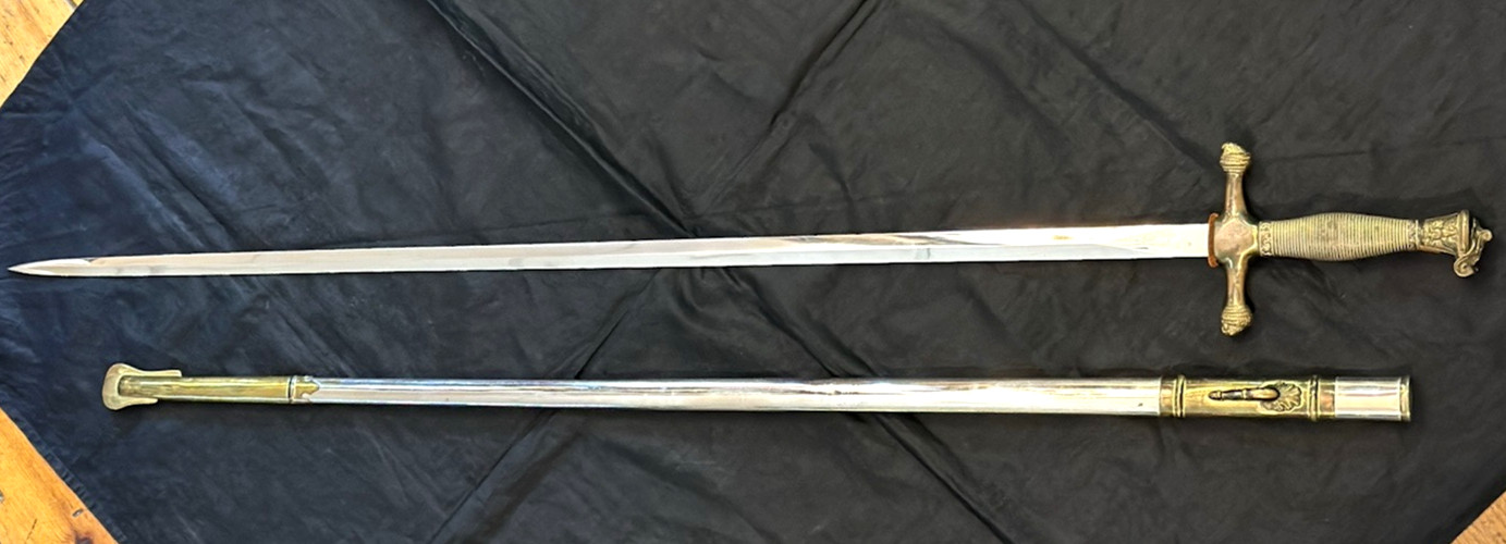 UNITED STATES MILITARY CADET SWORD WITH SCABBARD & SHEATH