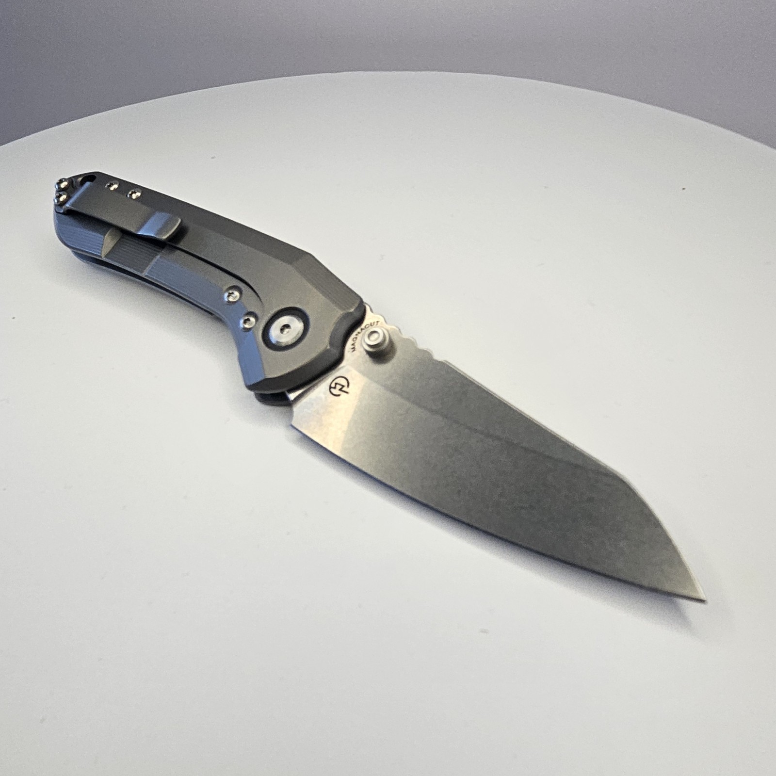 Millit Knives Overland Gray Titanium Frame Lock MagnaCut Drop Point Plain Manual