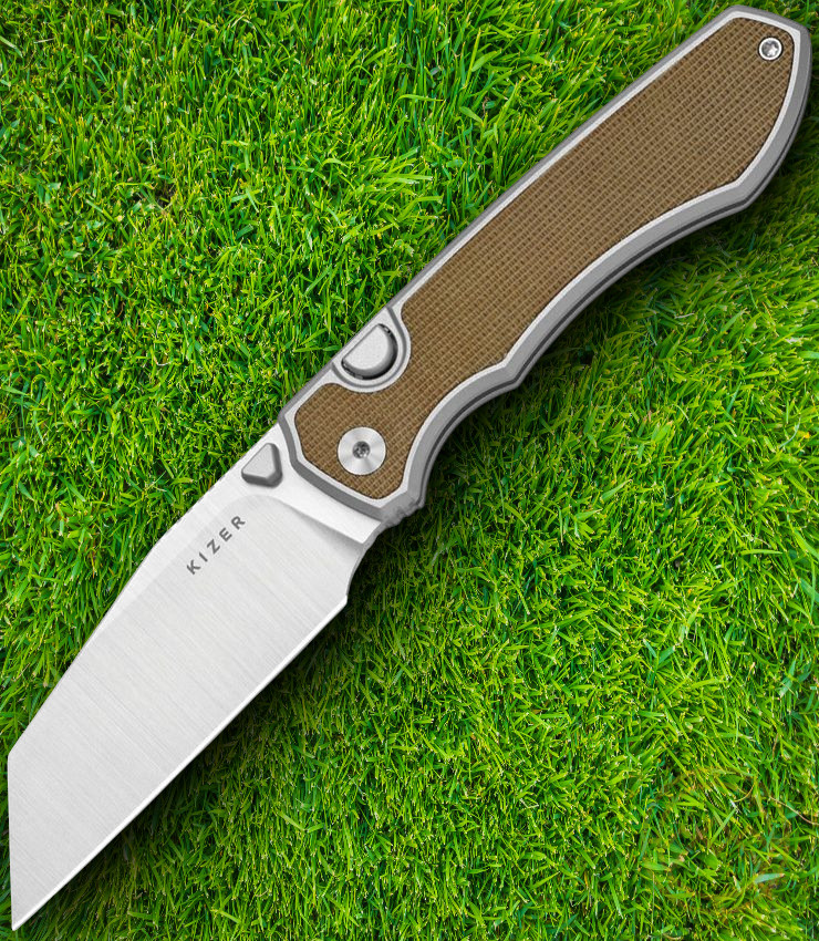 Kizer Cutlery Folding Knife 3.38″ S45VN Steel Blade Aluminum/Micarta Handle
