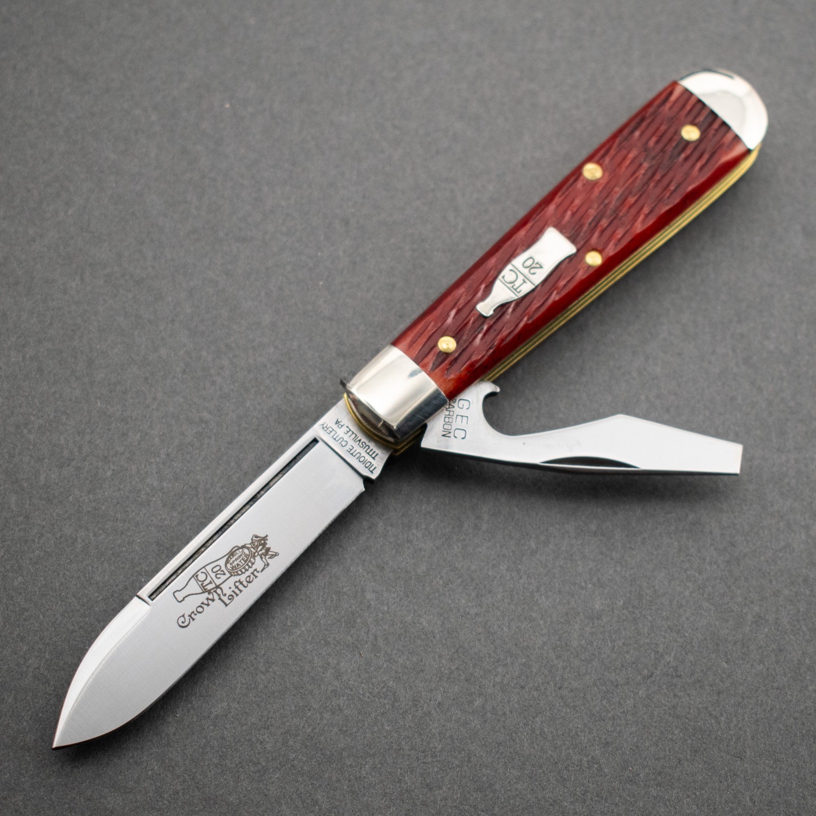 NEW! Great Eastern Tidioute #15 Crown Lifter, Cinnabar Jigged Bone GEC 152226CL