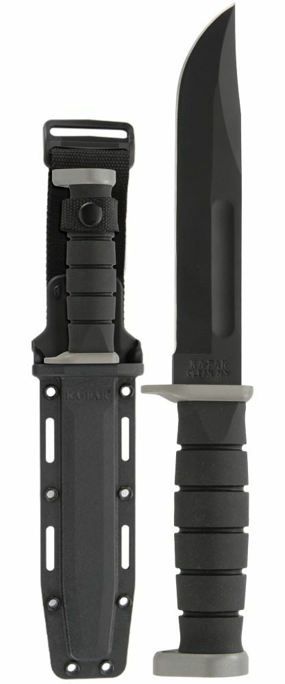 Ka-Bar 1292 D2 Steel Extreme Fighting Utility Knife w/ Black Plastic Sheath