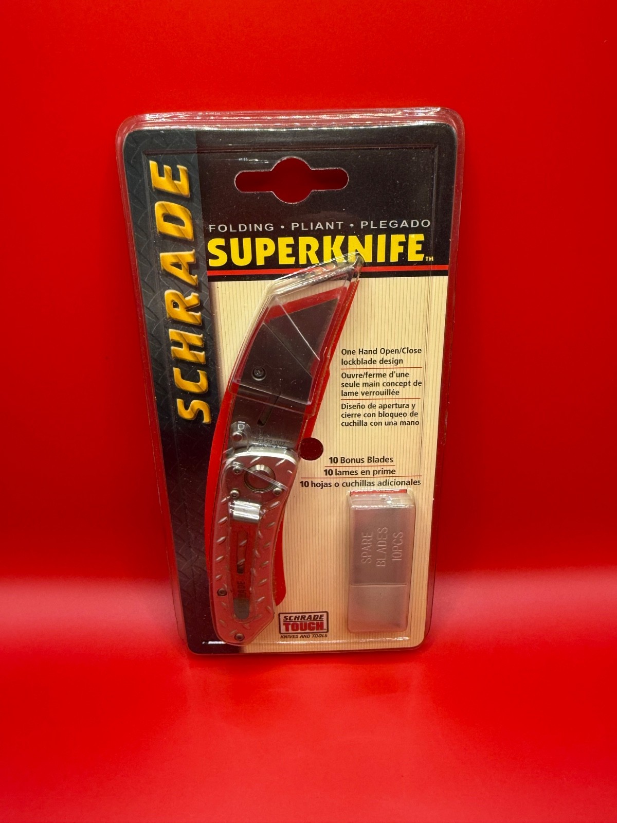 Schrade Superknife SSK5CP Folding Utility Knife NIB 10 Bonus Blades China