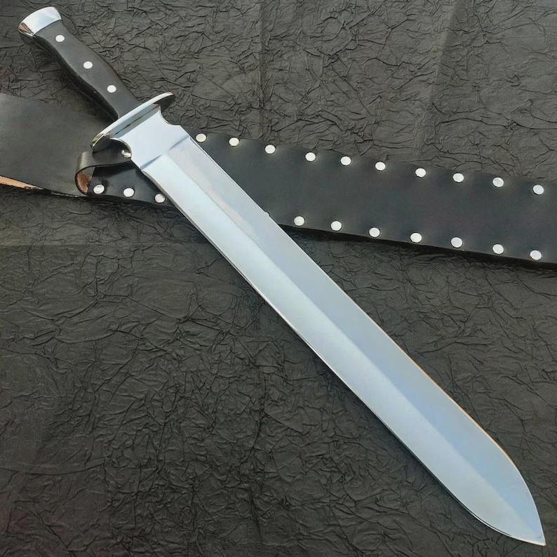 Handmade Viking Short Sword Steel Collectible Black Micarta Handle with Sheath