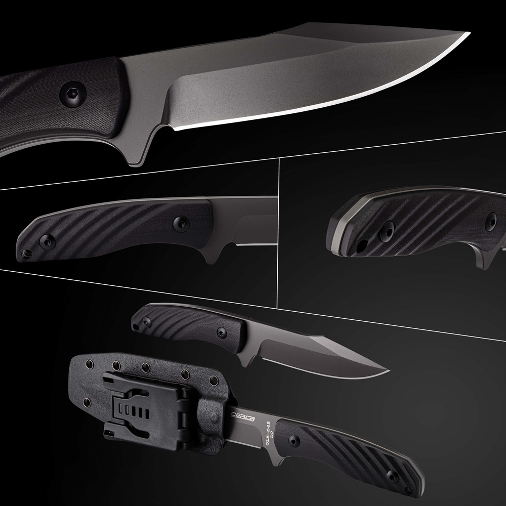Oerla Field Knife Outdoor Duty D2 High Carbon Steel Camping Knife G10 Handle