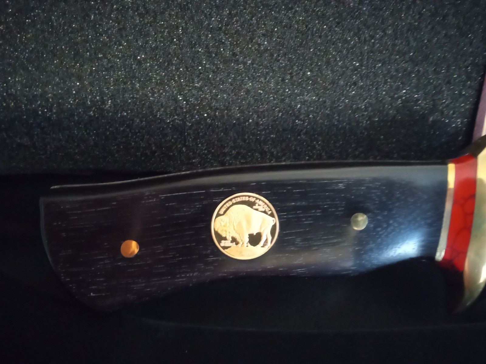 American West Gold and Silver Coin Bowie Knife Collection 7″ Blade Knife & Box