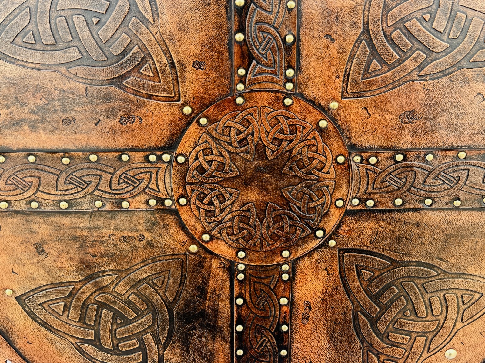 Scottish Targe Shield | Leather Shield | Handmade Leather Viking Shield