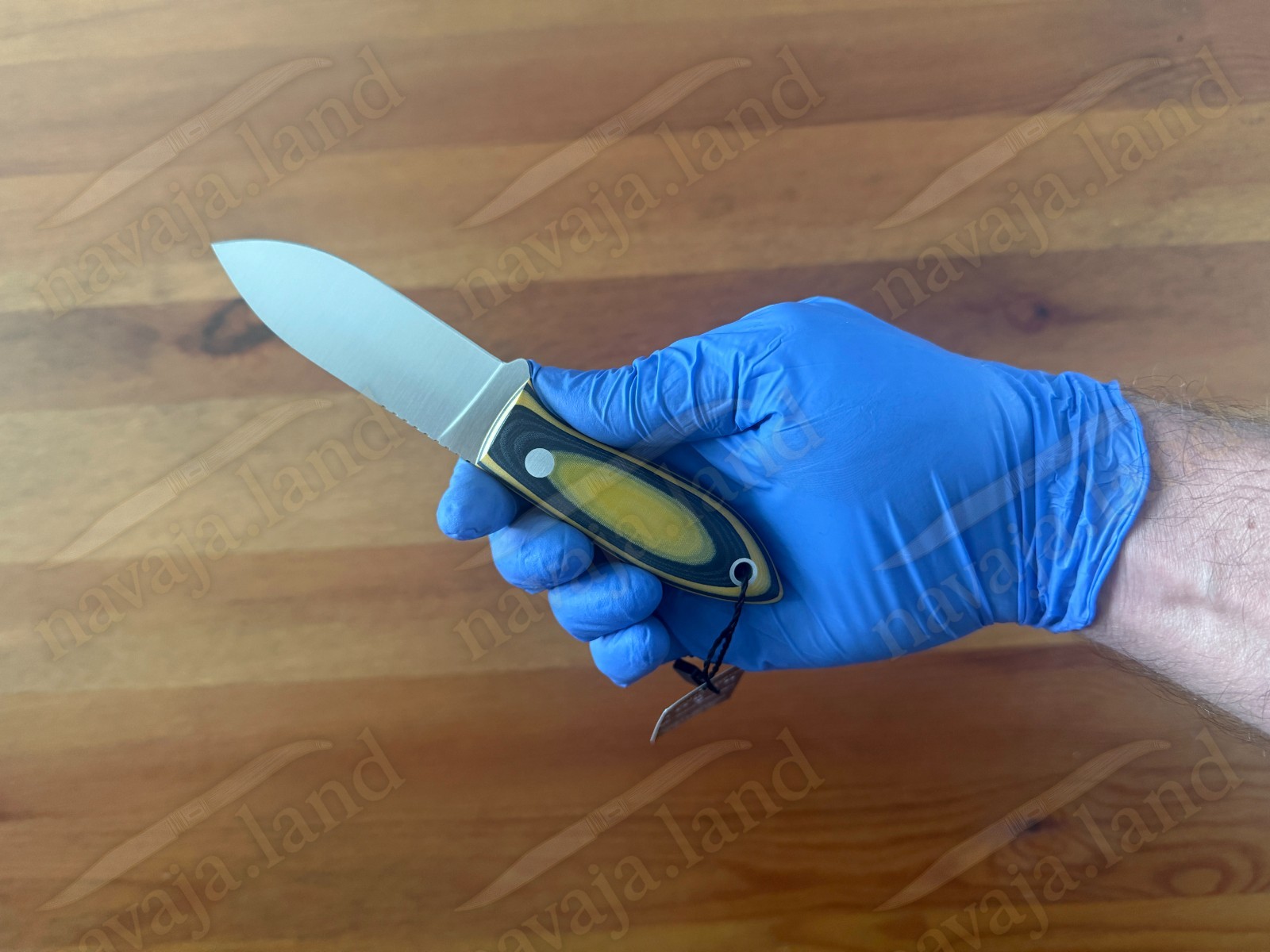 Joker Avispa Bushcraft Knife 3.15” Sandvik 14C28N Blade – Yellow & Black Micarta