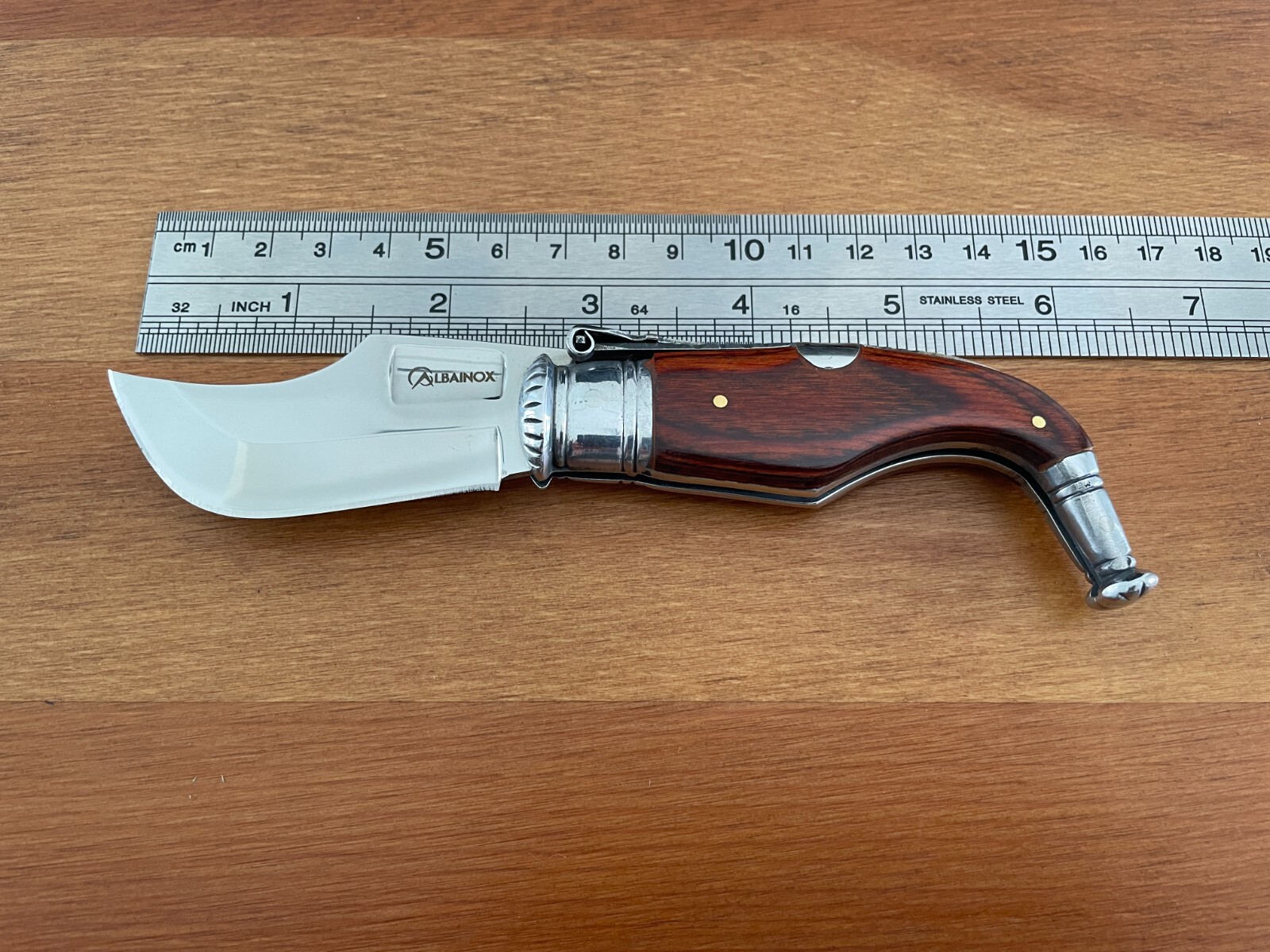 2.55” Spanish Navaja Capaora Pocket Knife Red Stamina Wood Scales – USA seller