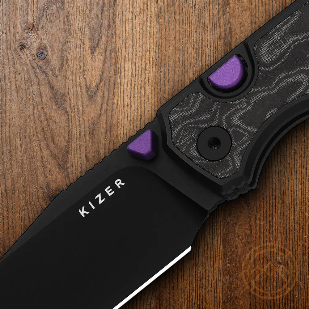 Kizer Cutlery Folding Knife 3.38″ S45VN Steel Blade Aluminum/Micarta Handle